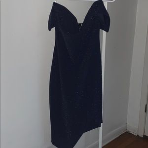 Sparkly navy strapless dress